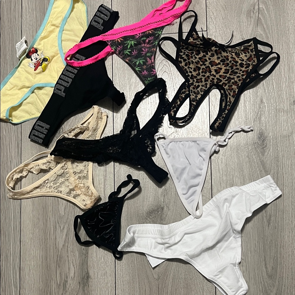 Mix of 9 Thongs with Assorted Color Mix all nwot